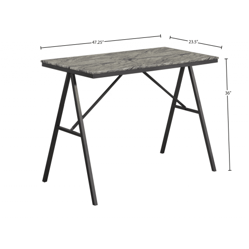 Faux Marble Table Top with Metal Legs Pub Table Seats 4