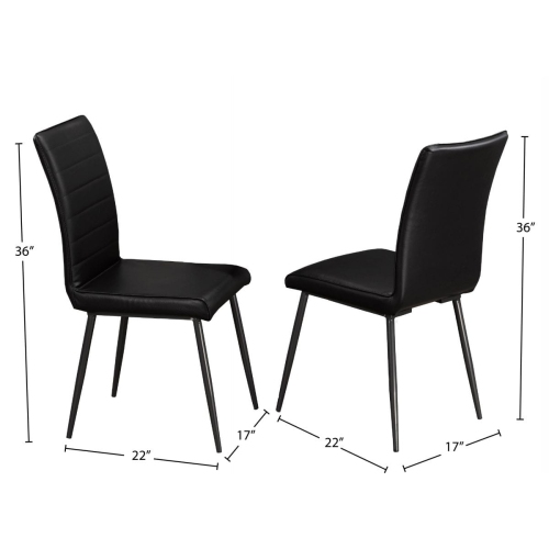 Modern Style Black Leatherette Dining Chairs