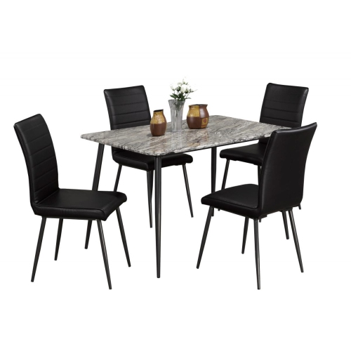 Modern Style Black Leatherette Dining Chairs