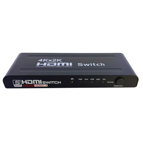 AXGEAR  HDMI Switch 4K 1080P HDtv 5 In 1 Out Aluminum With Remote Control Power 5 Port