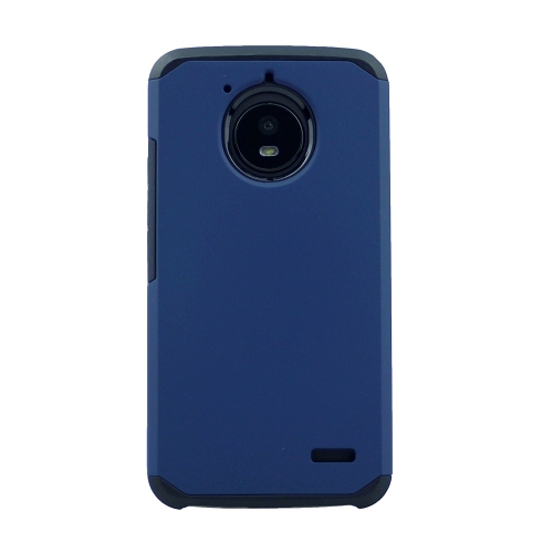 CC  (Canadain Version) Motorola E4 Matt Dual Layer, Heavy Duty Armor Case In Navy Blue