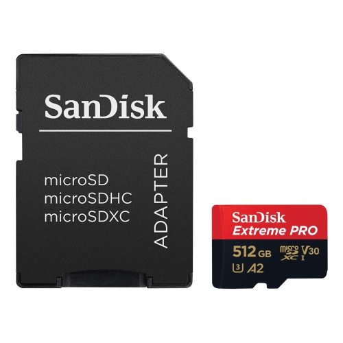 Carte microSD UHS-I Extreme PRO de 512 Go de SanDisk avec adaptateur SDSQXCZ-512G