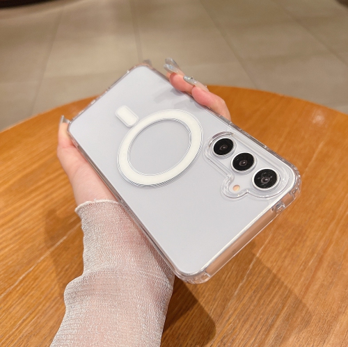 TopSave Hybrid Magnetic Case Compatible with MagSafe, Protective, Scratch-Resistant Back, Classic Series, Clear For Samsung Galaxy S24 FE 6.7-Inch