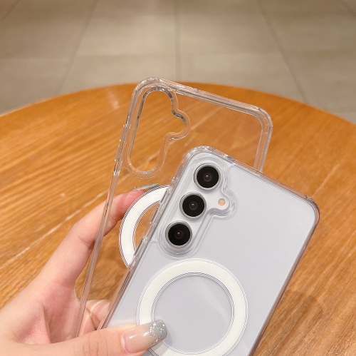 TopSave Hybrid Magnetic Case Compatible with MagSafe, Protective, Scratch-Resistant Back, Classic Series, Clear For Samsung Galaxy S24 FE 6.7-Inch