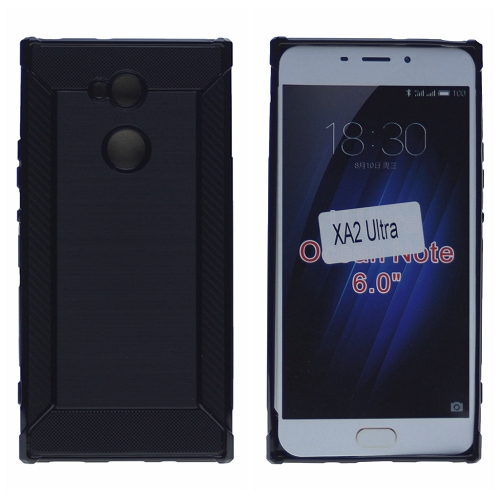Sony XA2 Ultra Edge Corner Bumper Brush Style Carbon Fiber TPU, Black