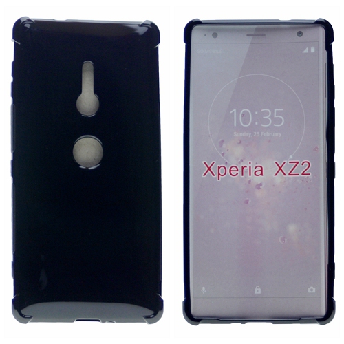 Sony XZ2 Edge Corner Bumper Soft Back Case, Noir