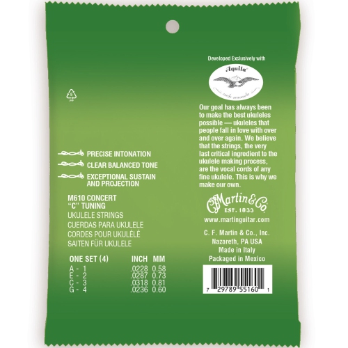 Martin Premium Concert Ukulele Strings - Polygut