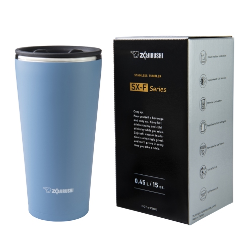 Zojirushi Stainless Travel Mug Tumbler with tea leaf filter SX-FSE45, Blue Gray 15oz