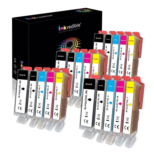 Canon PGI-270, CLI-271 Compatible Ink Cartridge Combo - Inkredible Ink™ - 20/Pack (4 BK, 4 PBK, 4 C, 4 M, 4 Y)