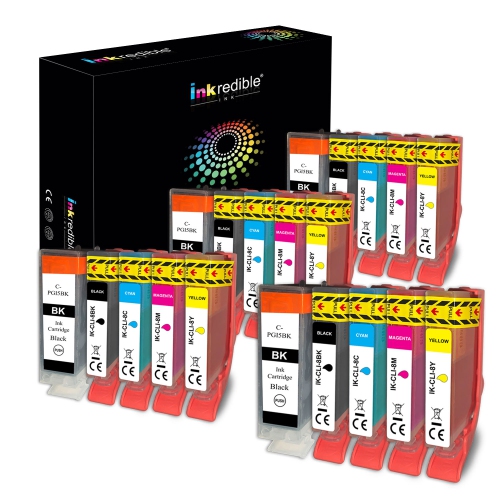 Canon PGI-5, CLI-8 Compatible Ink Cartridge Combo - Inkredible Ink™ - 20/Pack (4 BK, 4 PBK, 4 C, 4 M, 4 Y)