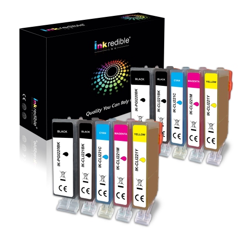 Canon PGI-220, CLI-221 Compatible Ink Cartridge Combo - Inkredible Ink™ - 10/Pack (2 BK, 2 PBK, 2 C, 2 M, 2 Y)