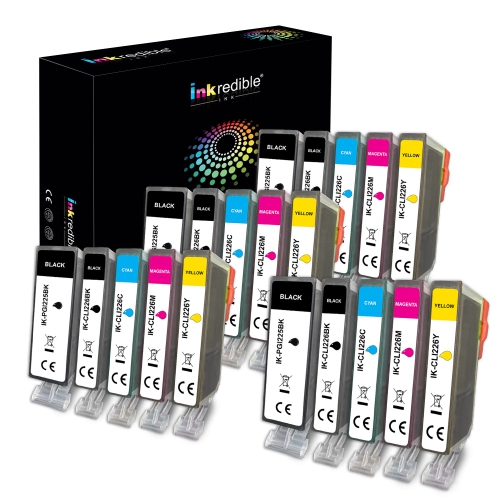 Canon PGI-225, CLI-226 Compatible Ink Cartridge Combo - Inkredible Ink™ - 20/Pack (4 BK, 4 PBK, 4 C, 4 M, 4 Y)