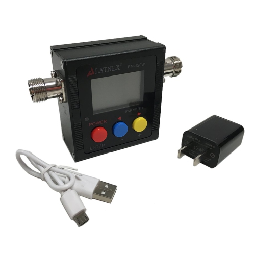 LATNEX PM-120W Digital VHF/UHF 125-525Mhz Power & SWR Meter & Frequency Counter