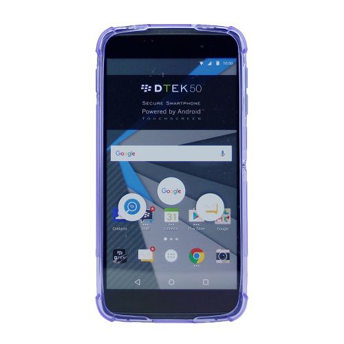Black Berry Dtek50 Edge Corner Bumper Soft Back Case, Purple