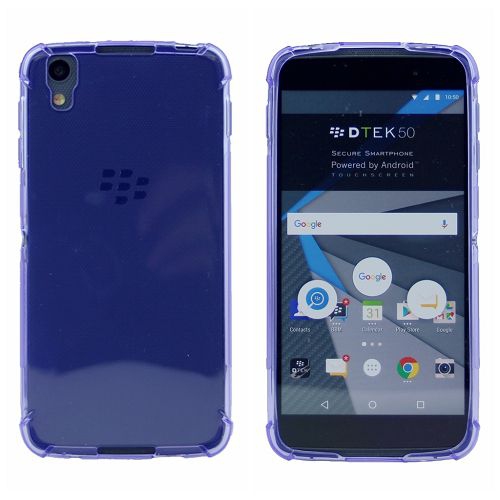 Black Berry Dtek50 Edge Corner Bumper Soft Back Case, Purple