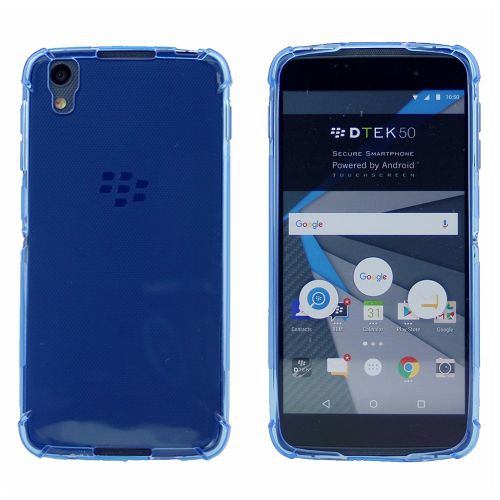 Black Berry Dtek50 Edge Corner Bumper Soft Back Case, Blue