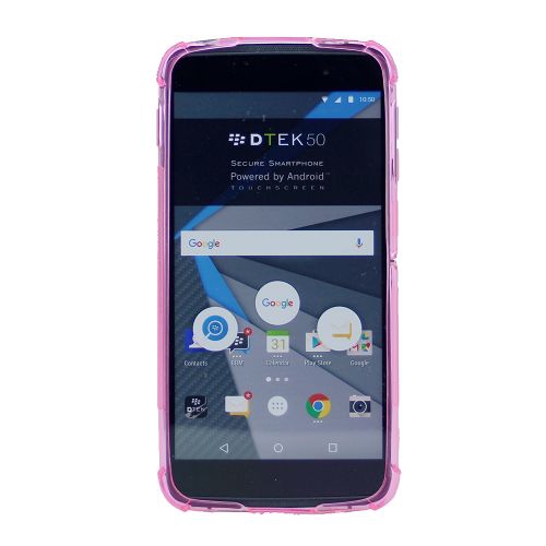 Black Berry Dtek50 Edge Corner Bumper Soft Back Case, Pink