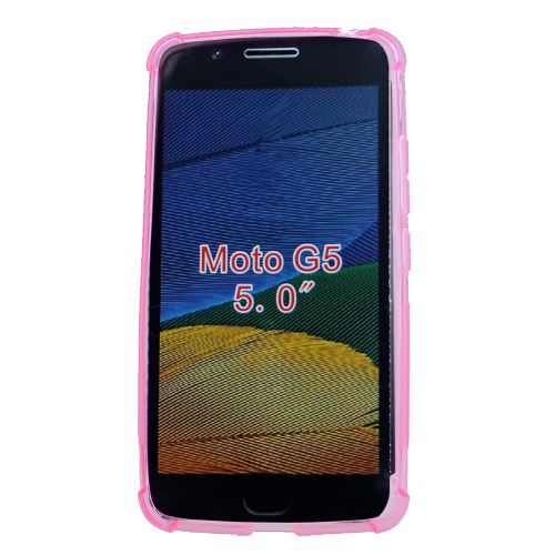Moto G5 Edge Corner Bumper Soft Back Case, Pink