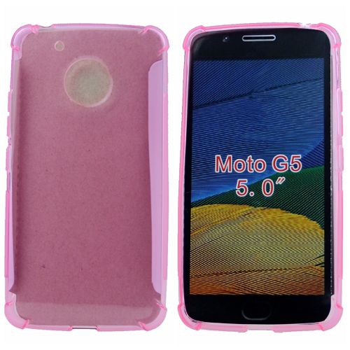 Moto G5 Edge Corner Bumper Soft Back Case, Pink