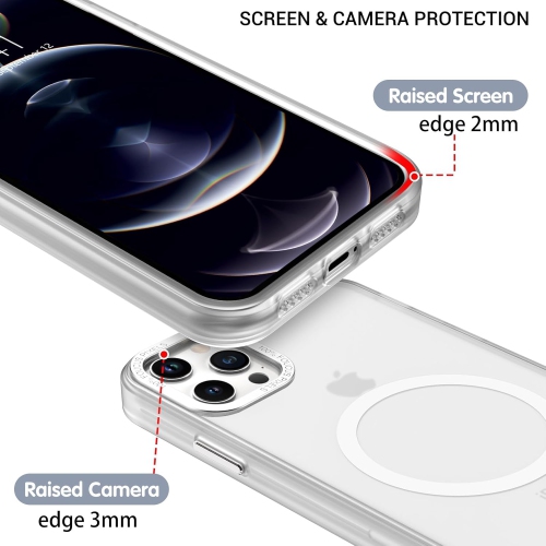 TopSave Strong Magnetic Compatible with MagSafe, Translucent Matte Slim Protective Case with Raised Camera Lens and Metallic Trim For iPhone 16 Pro,