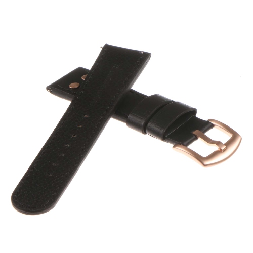DASSARI Leather Pilot Watch Band Strap for Fossil Gen 4 Smartwatch - 22mm - Black