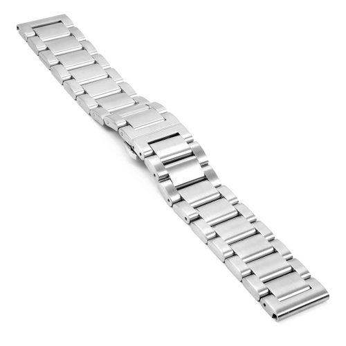 StrapsCo Bracelet de Montre en Acier Inoxydable pour Fossil Sport Smartwatch - 18mm - Argent