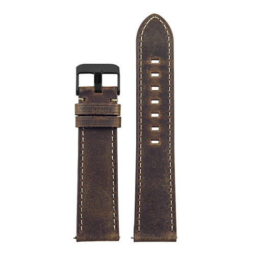 DASSARI  Vintage Italian Leather Watch Band Strap for Fossil Sport Smartwatch - 22MM - In Brown