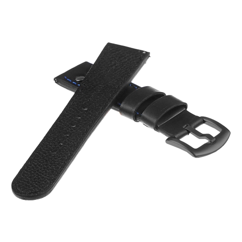 DASSARI Leather Pilot Watch Band Strap for Fossil Sport Smartwatch - 18mm - Black & Blue