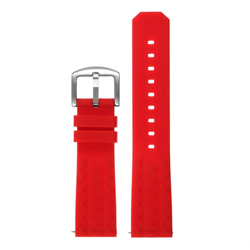 StrapsCo Bracelet de Montre de Plongée en Caoutchouc de Silicone pour Fossil Sport Smartwatch - 22mm - Rouge