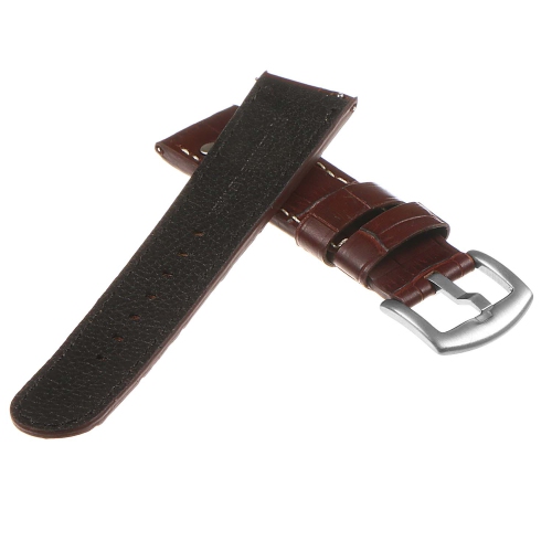 DASSARI Croc Embossed Leather Pilot Watch Band Strap for Fossil Sport Smartwatch - 22mm - Brown