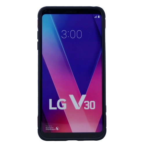 LG V30 Brush Style Soft Case w/360 rotating Ring Stand, Red