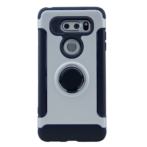 Étui souple pour pinceau LG V30 avec support d'anneau rotatif à 360 °, argent