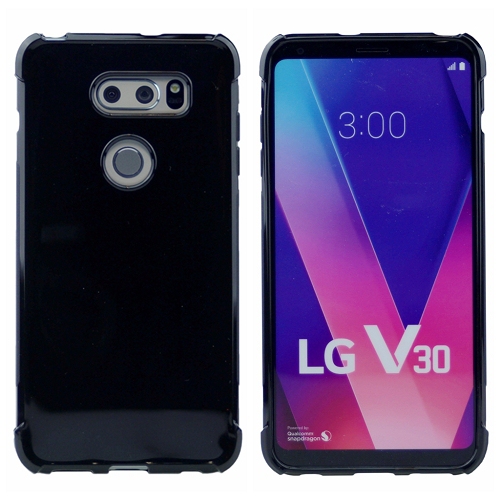 TopSave Extra Corner Bumper Soft Gel Rubber Jelly TPU Case For LG V30, Black