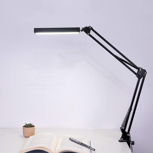 Stanz 10W LED CLAMP LAMP Swing Arm Desk Lamp Dimming 3 Color Modes Glare-Free
