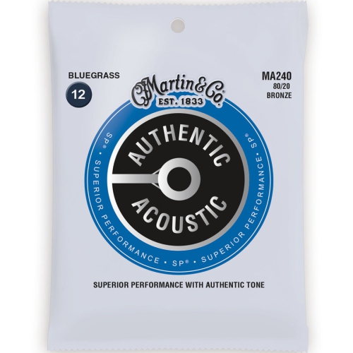 Martin Authentic SP Acoustic Guitar Strings - 80/20, Blue Grass