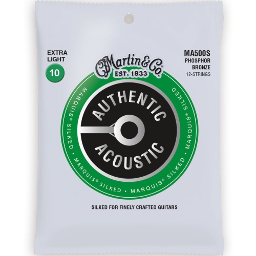 Martin Authentic Marquis Silked Acoustic Guitar Strings - 12 String, 92/8, Extra Light