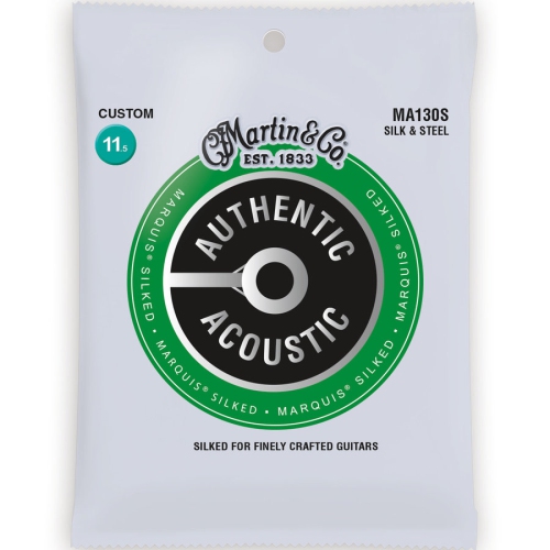 Cordes de guitare acoustique en silicone de Martin Marquis Authentic - Silk & Steel, 11.5 - 47