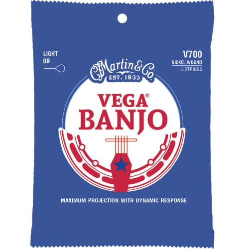 Cordes Banjo de Martin Vega - nickel, pâle