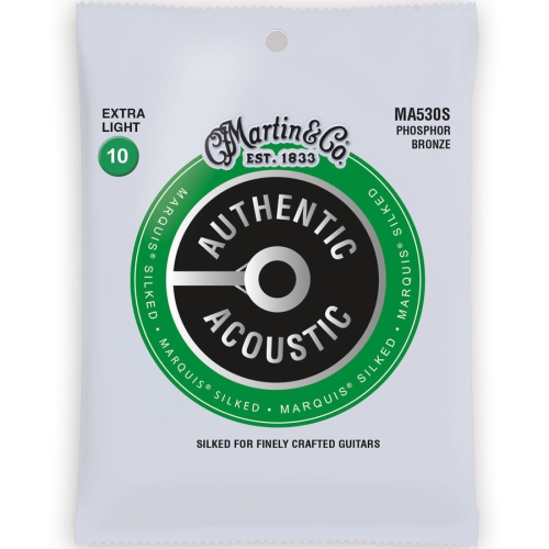 Martin Authentic Marquis Silked Acoustic Guitar Strings - 92/8, Extra Light