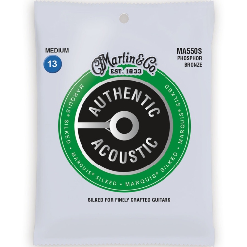 Cordes de guitare acoustique de Martin Authentic Marquis Silked - 92/8, moyen