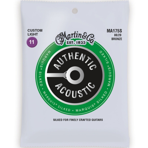 Martin Authentic Marquis Silked Acoustic Guitar Strings - 80/20, Custom Light