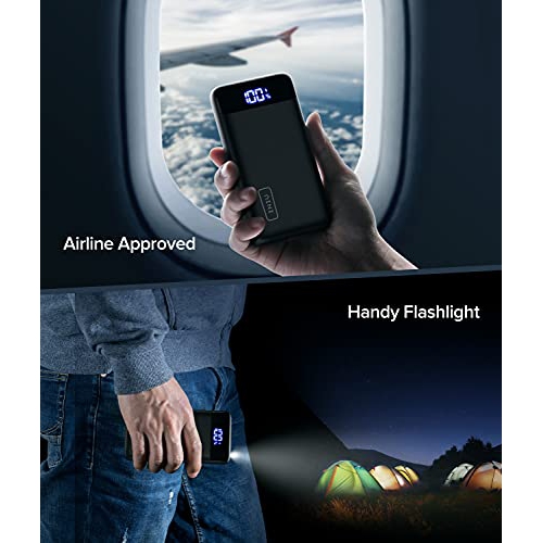 INIU Portable Charger, LED Display 20000mAh Power Bank with Type C & Micro USB Input, Dual 3A High-speed Output Battery Pac...