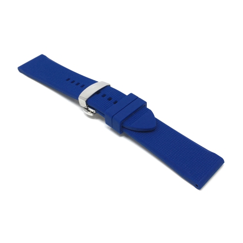 BANDINI  18MM Silicone Smartwatch Bands, Soft Rubber Replacement Smart Watch Straps, Waterproof, Deployment Buckle In Blue