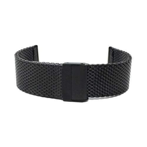 Bandini 22mm Black Tone Stainless Steel Mesh Smartwatch Band for Men - Metal Mesh Replacement Smart Watch Strap - Adjustable
