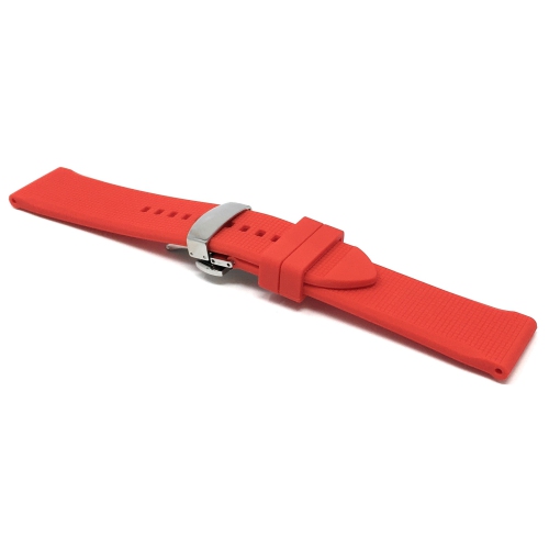 BANDINI  20MM Silicone Smartwatch Bands, Soft Rubber Replacement Smart Watch Straps, Waterproof, Deployment Buckle In Red