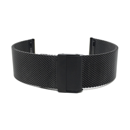 Bandini 22mm Black Tone Stainless Steel Mesh Smartwatch Band, Mens, Fine Metal Mesh Replacement Smart Watch Strap, Adjustable