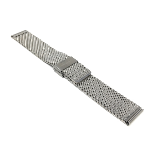 Bandini 24mm Silver Tone Stainless Steel Mesh Smartwatch Band for Men - Metal Mesh Replacement Smart Watch Strap - Adjustable