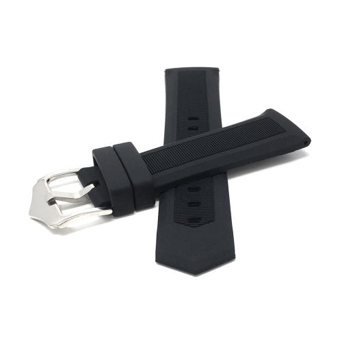 Bandini 26mm Silicone Watch Bands - Soft Rubber Replacement Smart Watch Straps - Smooth and Ribbed - Waterproof - Black