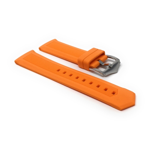 Bandini 20mm Bracelets de montre en silicone - Bracelets de montre de remplacement en caoutchouc souple - Doux et nervuré - Imperméable - Boucle en