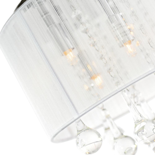 Water Drop 4 Light Drum Shade Flush Mount With Chrome Finish